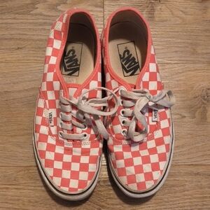 Vans Checkerboard Low Top Sneakers - Red & White